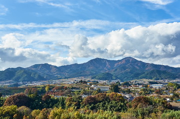 山梨県　小楢山の眺め