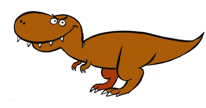Funny illustration of a carnivorous dinosaur