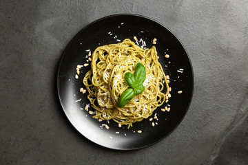Pasta with pesto sauce