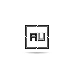 Initial Letter AU Logo Template Design