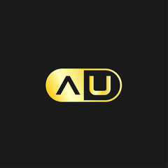 Initial Letter AU Logo Template Design