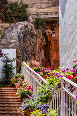 Beautiful view of old Mijas Calle Moro (Moro Street). Mijas (not far from Malaga) - Spanish hill...