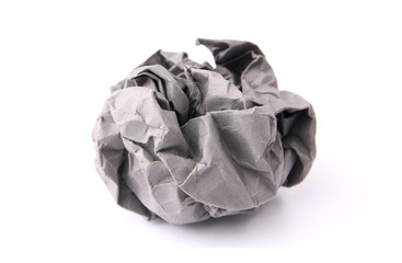 Crumpled paper against a white background.
