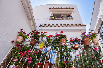 Beautiful view of old Mijas Calle Moro (Moro Street). Mijas (not far from Malaga) - Spanish hill...