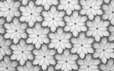 Fototapeta premium Abstract background of paper flowers. Monochrome 3D pattern.