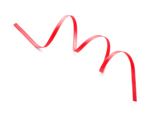 Red ribbon on white background