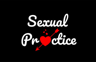 sexual practice word text with red broken heart