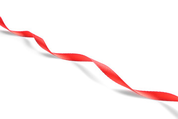 Red ribbon on white background
