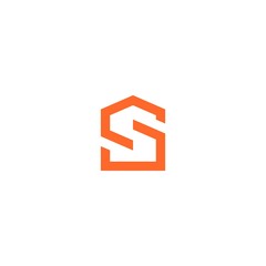 number 5 house home icon logo line outline sign