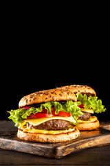 Delicious grilled burgers