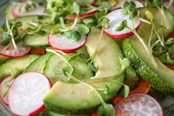 Tasty vegetable salad, closeup