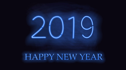 Fototapeta na wymiar Happy New 2019 Year.