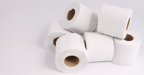 Tissue roll with white backdrop.