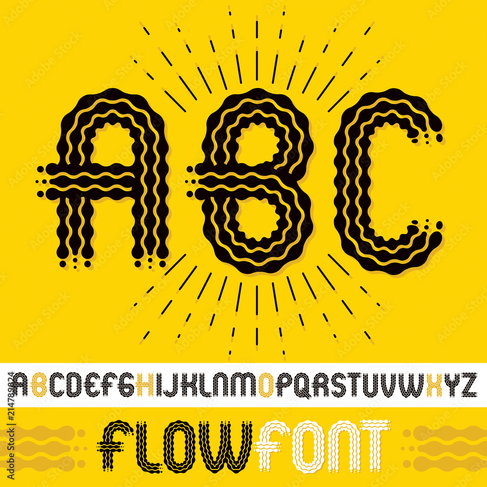 Poster vector upper case modern pop alphabet letters, abc set. rounded bold retro font, typescript can be u