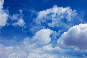 clear blue sky and white clouds on day time background