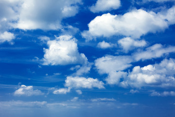 clear blue sky and white clouds on day time background