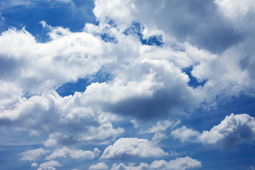 clear blue sky and white clouds on day time background