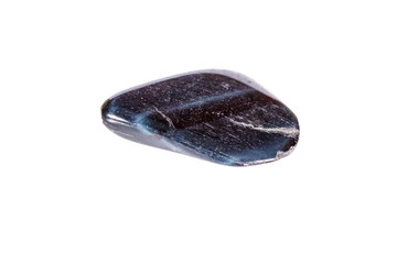 Macro mineral stone Falcon eye on a white background