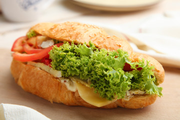 Croissant with vegetables