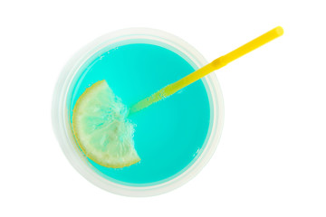 Fototapeta na wymiar Cocktail in the blue lagoon