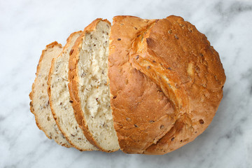 White bread with seeds