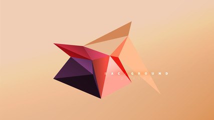 Abstract background - geometric origami style shape composition, triangular low poly design concept. Colorful trendy minimalistic illustration