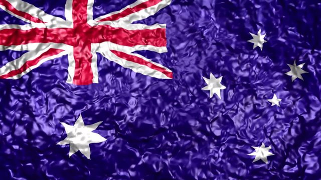 4K Ultra High Definition Video of realistic wavy flag over water background with seamless loops