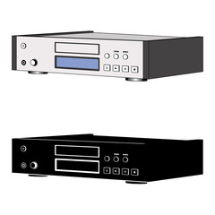 Obraz premium Audio equipment for the music experience. CD player. Perspective vector