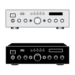 Fototapeta premium illustration of karaoke amplifier. Perspective and flat and vector