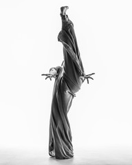 Beuatiful female dancer. White background