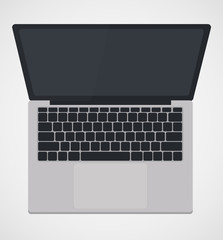 Laptop or notebook in a flat design