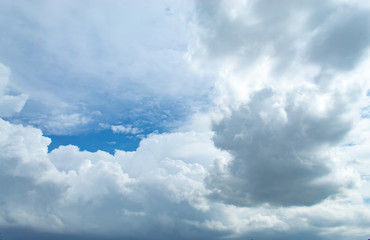 The beauty of the sky with clouds, and the sun.