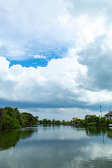 Fototapeta premium The beauty of the sky that reflects the water.