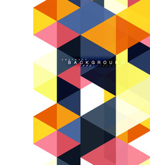 Multicolored triangles abstract background, mosaic tiles concept