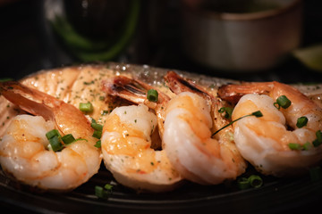 Grilled shrimp and salmon