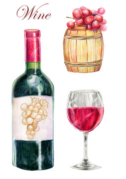 Watercolor Wine Set