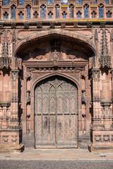 West front entrance to the historic Chester Cathedral at St Werburgh Street. City of Chester,...