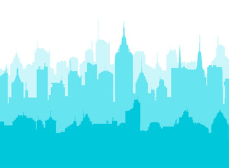 Naklejka premium city skyline vector illustration