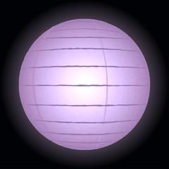 Paper lamp isolated on black background.