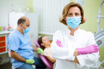 Dentist check up and repair tooth of young girl,portrait