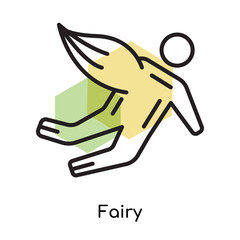 Fairy icon vector sign and symbol isolated on white background, Fairy logo concept
