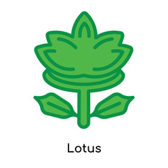 Lotus icon vector sign and symbol isolated on white background, Lotus logo concept