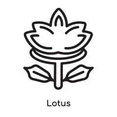 Lotus icon vector sign and symbol isolated on white background, Lotus logo concept