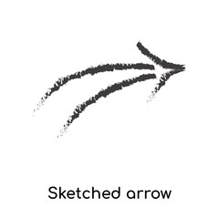 Sketched arrow icon vector sign and symbol isolated on white background, Sketched arrow logo concept