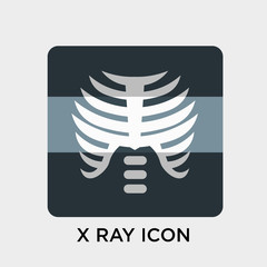 X ray icon vector sign and symbol isolated on white background, X ray logo concept