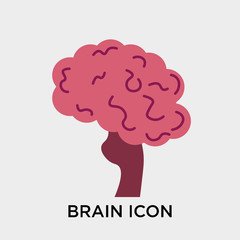 Brain icon vector sign and symbol isolated on white background, Brain logo concept