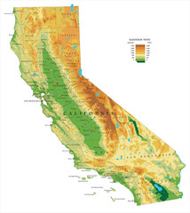 Obraz premium California physical map