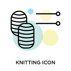 Knitting icon vector sign and symbol isolated on white background, Knitting logo concept