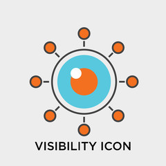 Visibility icon vector sign and symbol isolated on white background, Visibility logo concept