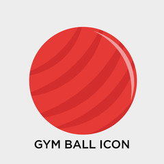 Gym ball icon vector sign and symbol isolated on white background, Gym ball logo concept